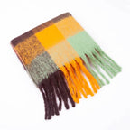 Fuzzy Color Block Tassel Scarf — Y2K Indie Winter Style - BaeSprout.com