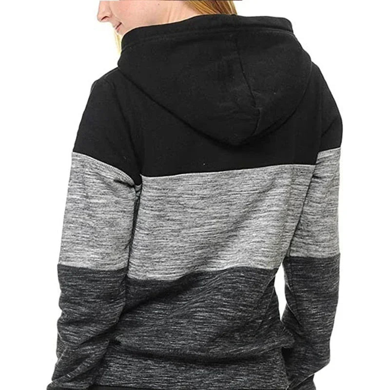 Color Block Hoodie Jogger Set Two Piece Heartbeat — Y2K Sporty Streetwear - BaeSprout.com