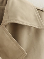 Cropped Trench Coat Double Breasted Lapel — Quiet Luxury Old Money Style - BaeSprout.com