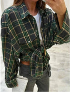Oversized Plaid Flannel Shirt Button - Down Lapel — Indie Grunge Y2K - BaeSprout.com