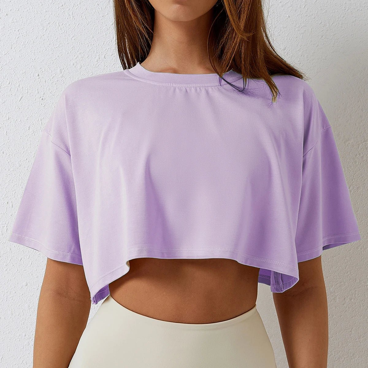 Oversized Cotton Crop Tee with Short Sleeves — Y2K Casual - BaeSprout.com