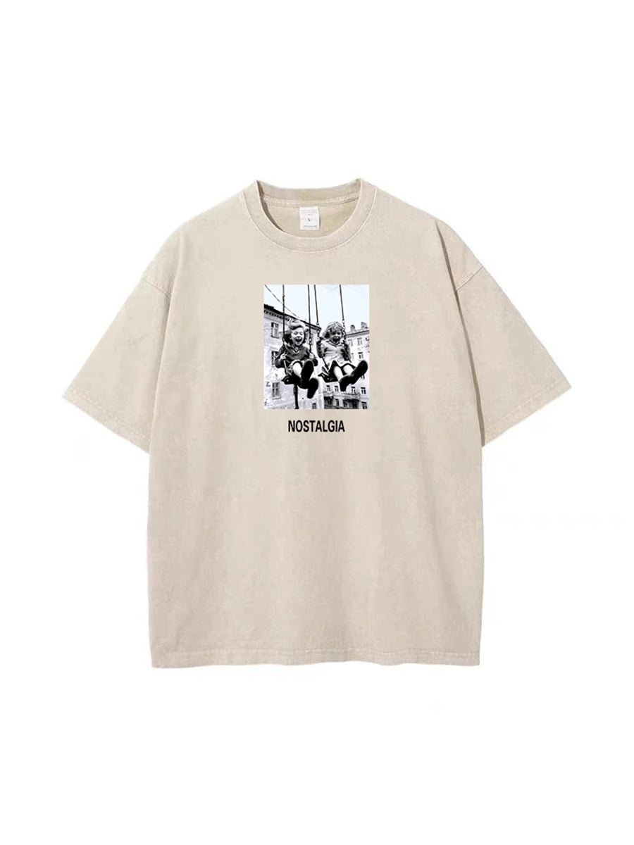 Retro Printed Cotton T-Shirt - BaeSprout.com