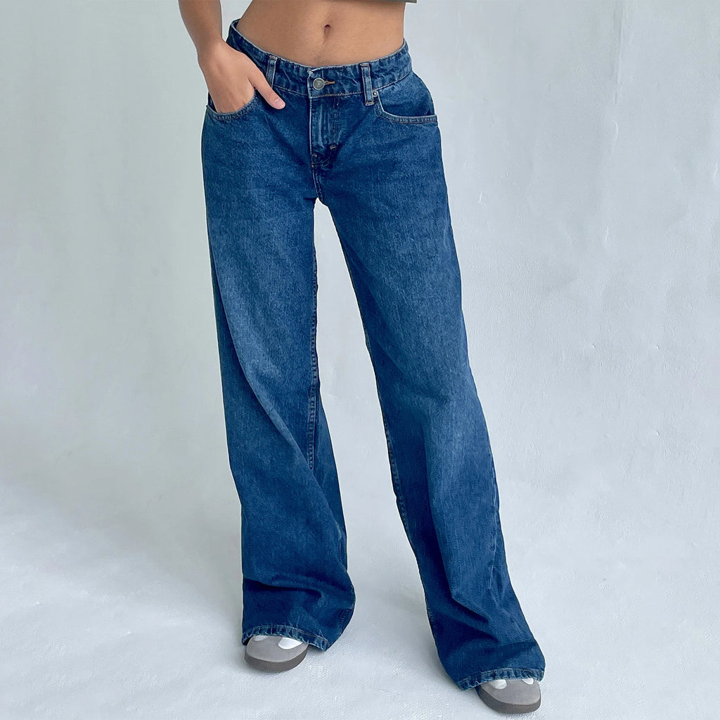 Low Rise Baggy Straight Leg Jeans — Y2K Boyfriend Street - BaeSprout.com