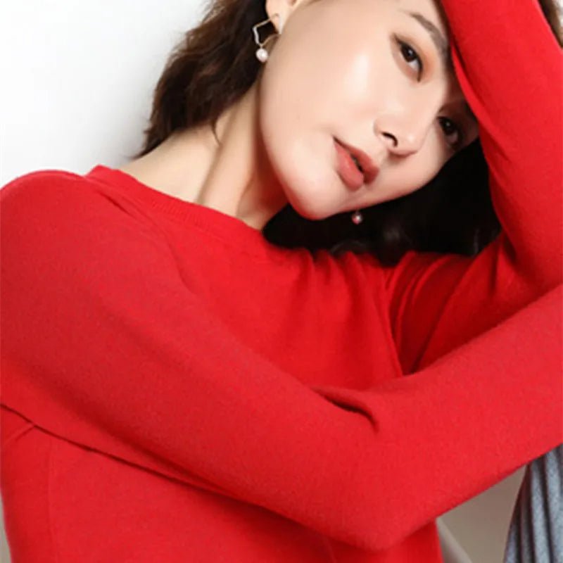 Crew Neck Cashmere - Blend Pullover Sweater - Quiet Luxury - BaeSprout.com