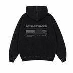 Street Grown Internet Raised - Acid Washed Black Hoodie
