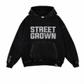 Street Grown Internet Raised - Acid Washed Black Hoodie - BaeSprout.com