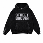Street Grown Internet Raised - Acid Washed Black Hoodie