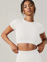 Seamless Ribbed Crop Top Short Sleeve — Athleisure Active - BaeSprout.com