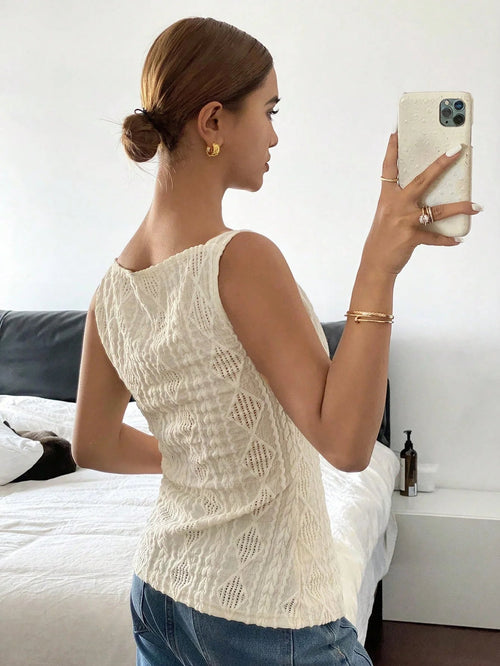 Cable Knit Waistcoat Button Front — Cottagecore Coquette - BaeSprout.com