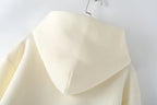 V - Neck Hoodie Wide Leg Pants Set Two Piece Fleece — Quiet Luxury Casual - BaeSprout.com