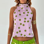 Women's Y2K Halter Neck Crop Top - BaeSprout.com