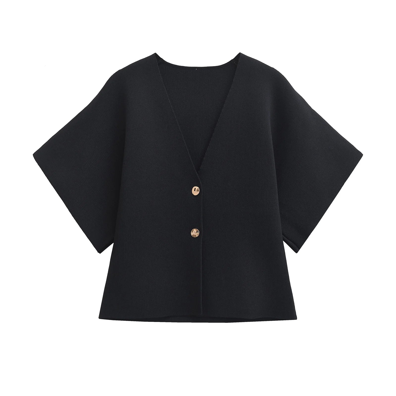 V - Neck Short Sleeve Knitted Top - BaeSprout.com