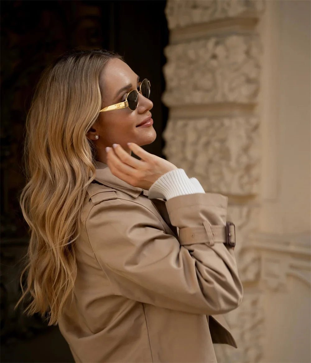 Cropped Trench Coat Double Breasted Lapel — Quiet Luxury Old Money Style - BaeSprout.com