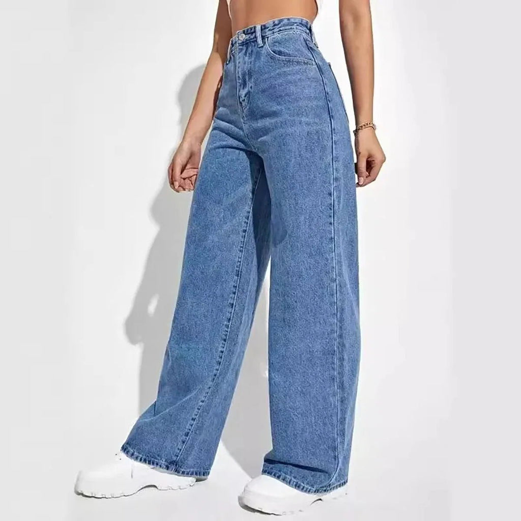 Light Wash High Waist Baggy Straight Jeans — Y2K Retro Street - BaeSprout.com