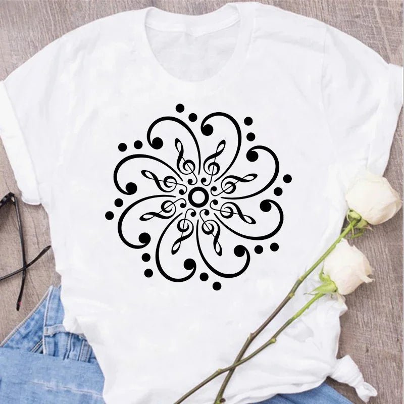 Music Heartbeat Graphic Tee Short Sleeve — Indie Alt & Harajuku Style - BaeSprout.com