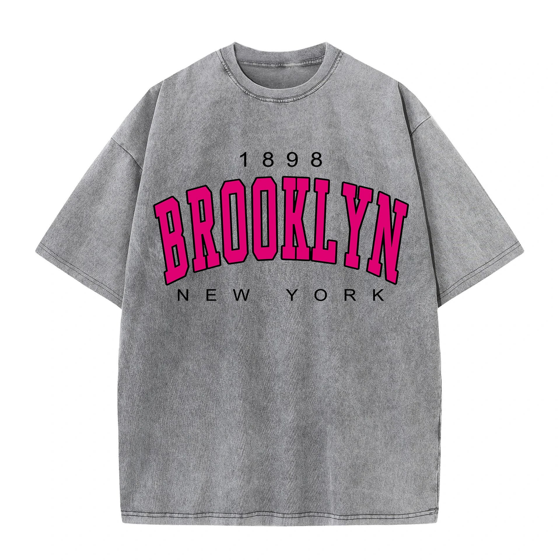 Brooklyn New York Washed Graphic Tee Oversized — Y2K Varsity - BaeSprout.com