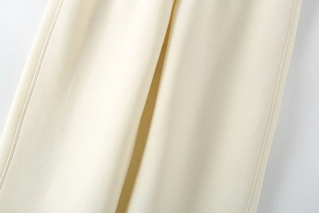 V - Neck Hoodie Wide Leg Pants Set Two Piece Fleece — Quiet Luxury Casual - BaeSprout.com