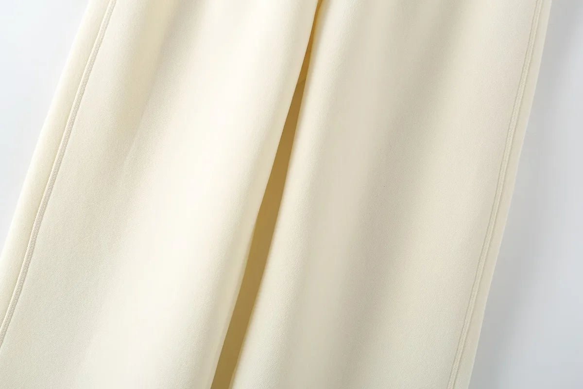 V - Neck Hoodie Wide Leg Pants Set Two Piece Fleece — Quiet Luxury Casual - BaeSprout.com