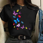 Summer Cartoon Butterfly Print Top - BaeSprout.com
