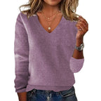 V - Neck Knit Pullover Sweater with Long Sleeves — Casual Minimal - BaeSprout.com