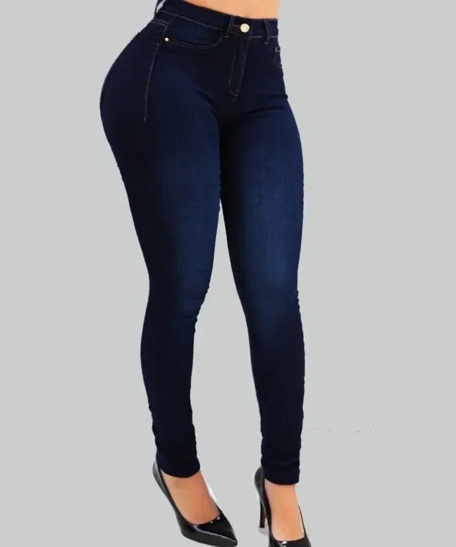High Waist Skinny Jeans Stretch Fitted — Y2K Baddie Clean Girl Essential - BaeSprout.com
