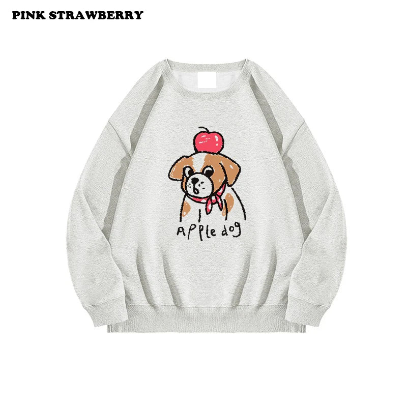 Cute Puppy Print Oversize Sweatshirt - BaeSprout.com