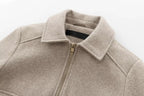 Cropped Zip - Up Jacket Collared Patch Pocket — Quiet Luxury Old Money - BaeSprout.com