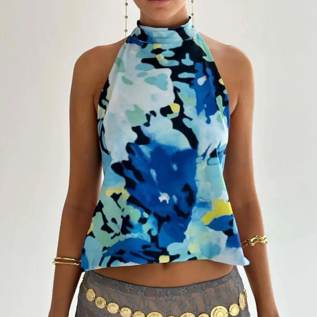 Women's Y2K Halter Neck Crop Top - BaeSprout.com
