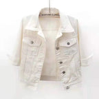Colored Denim Jacket with Button Front — Y2K Casual Street - BaeSprout.com