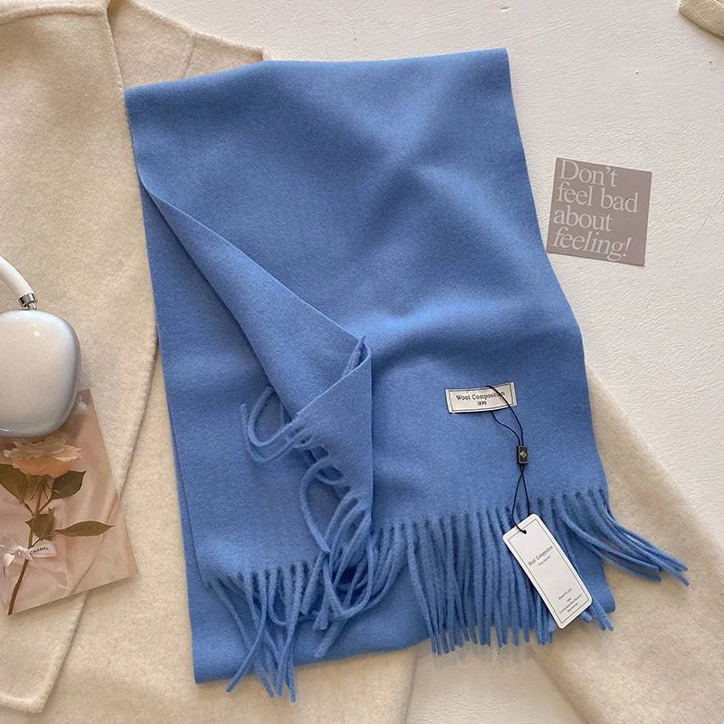 Cashmere Feel Tassel Scarf Oversized Wrap — Quiet Luxury Winter Essential - BaeSprout.com