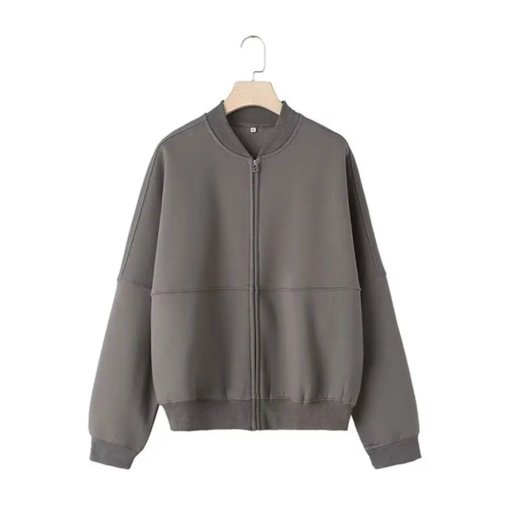 Bomber Jacket Wide Leg Pants Set Two Piece — Quiet Luxury Y2K Streetwear - BaeSprout.com