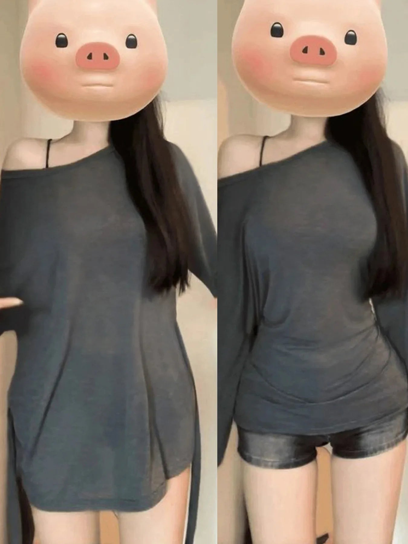 Sheer Off - Shoulder Oversize Long Sleeve Top - BaeSprout.com