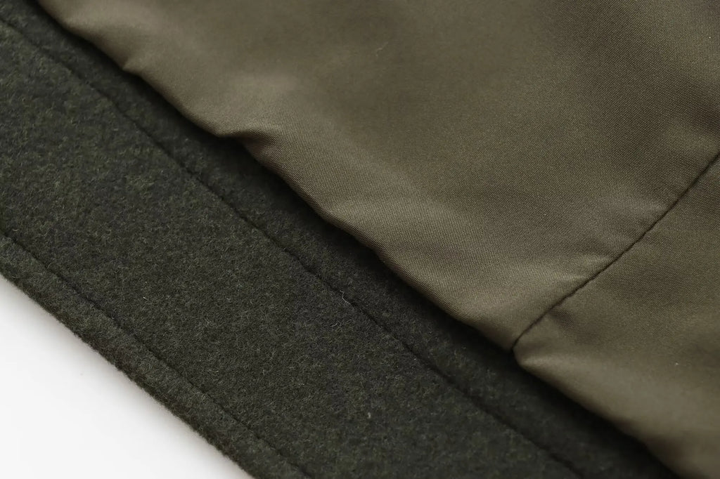 Cropped Zip - Up Jacket Collared Patch Pocket — Quiet Luxury Old Money - BaeSprout.com