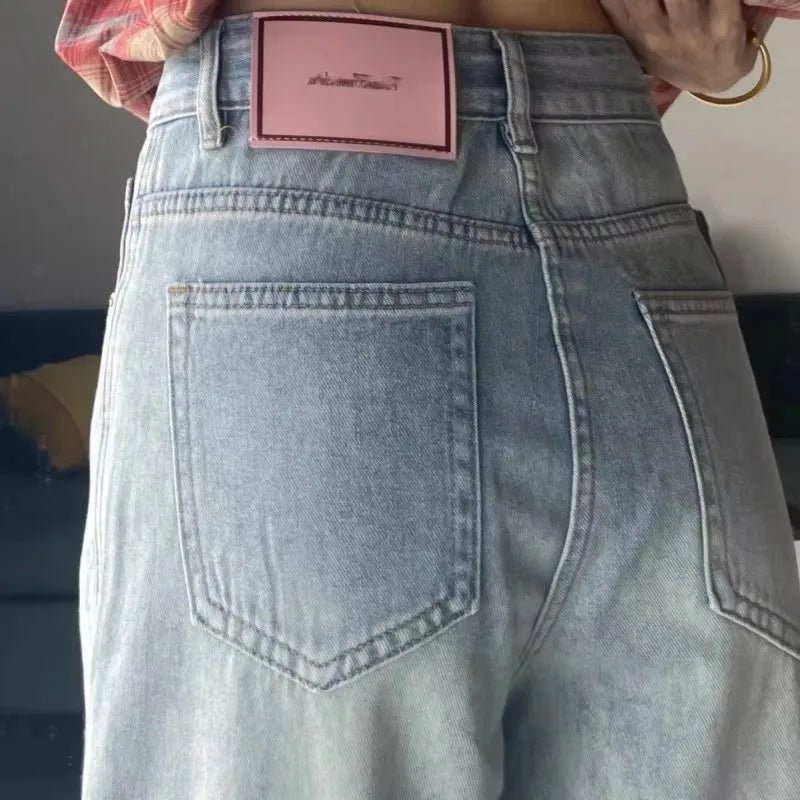 Wide - Leg Vintage Streetwear Jeans - BaeSprout.com