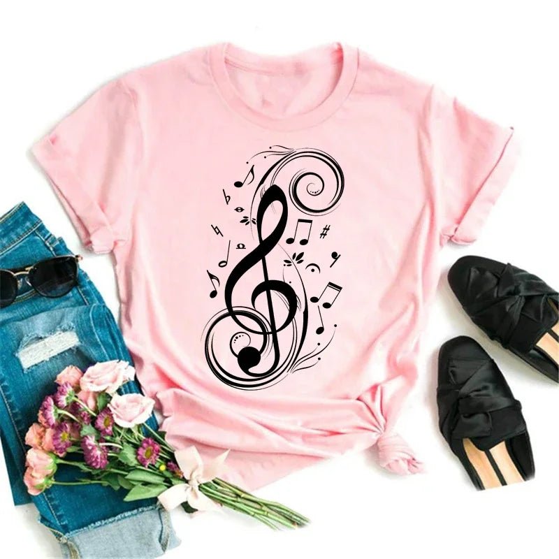 Music Heartbeat Graphic Tee Short Sleeve — Indie Alt & Harajuku Style - BaeSprout.com
