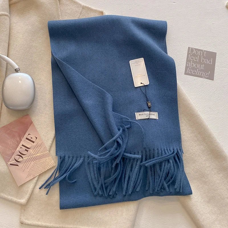Cashmere Feel Tassel Scarf Oversized Wrap — Quiet Luxury Winter Essential - BaeSprout.com
