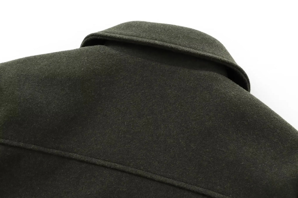 Cropped Zip - Up Jacket Collared Patch Pocket — Quiet Luxury Old Money - BaeSprout.com
