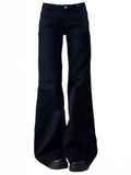 Black Flare High Waist Jeans with Washed Finish — Y2K Grunge - BaeSprout.com