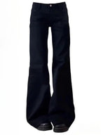 Black Flare High Waist Jeans with Washed Finish — Y2K Grunge - BaeSprout.com