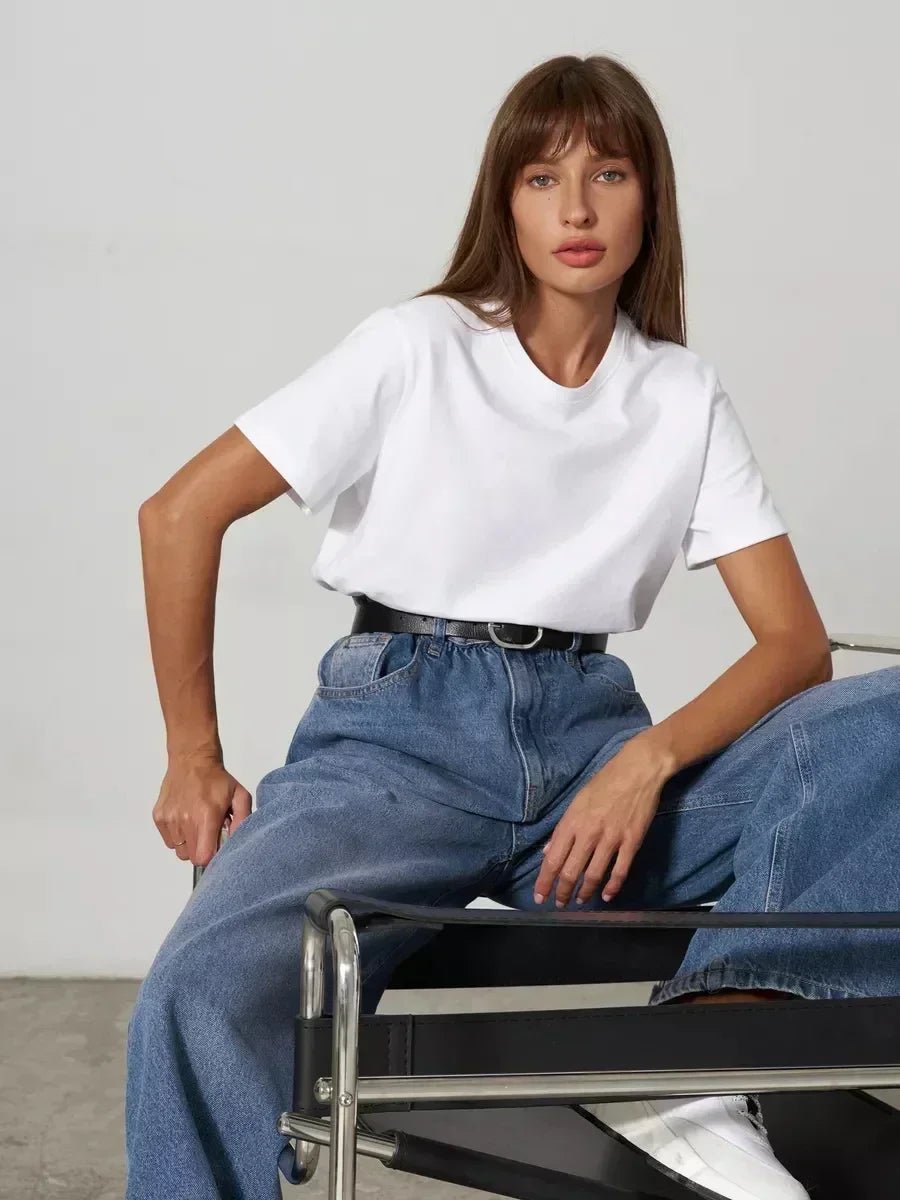 100% Cotton Oversized Basic Tee — Clean Girl Minimal - BaeSprout.com