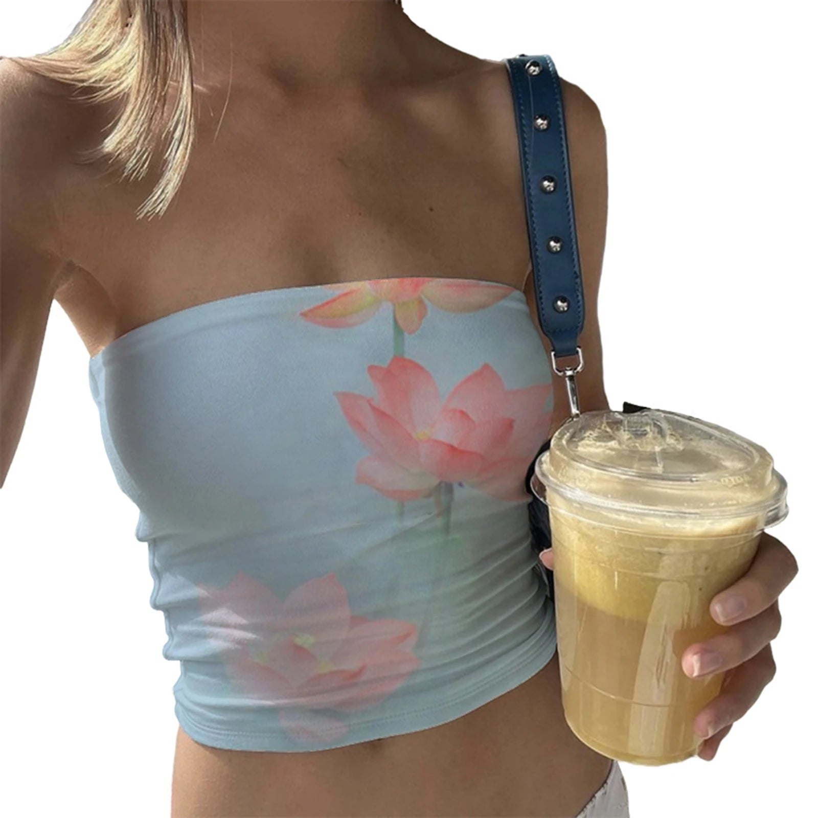 Wildflower Print Tube Top Strapless Ruched — Y2K Indie & Streetwear - BaeSprout.com