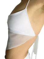 Y2K Transparent Mesh Halter Crop Top - BaeSprout.com
