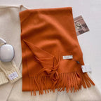 Cashmere Feel Tassel Scarf Oversized Wrap — Quiet Luxury Winter Essential - BaeSprout.com