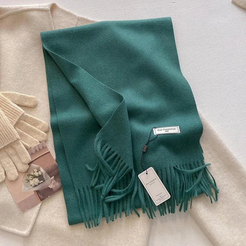 Cashmere Feel Tassel Scarf Oversized Wrap — Quiet Luxury Winter Essential - BaeSprout.com