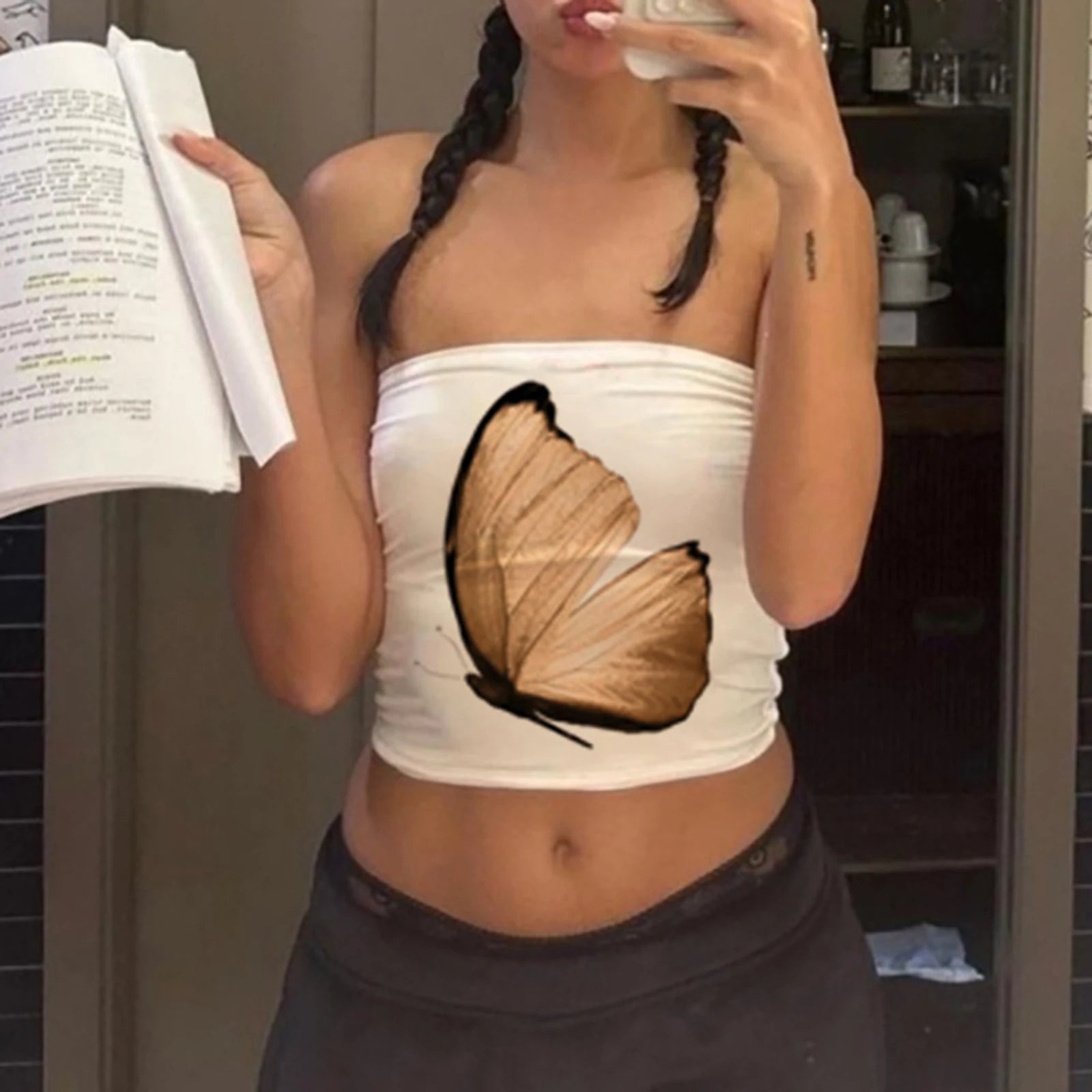 Wildflower Print Tube Top Strapless Ruched — Y2K Indie & Streetwear - BaeSprout.com
