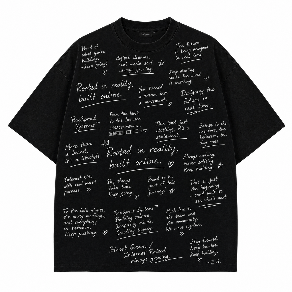 Rooted Manifesto - Washed Black Boxy Tee