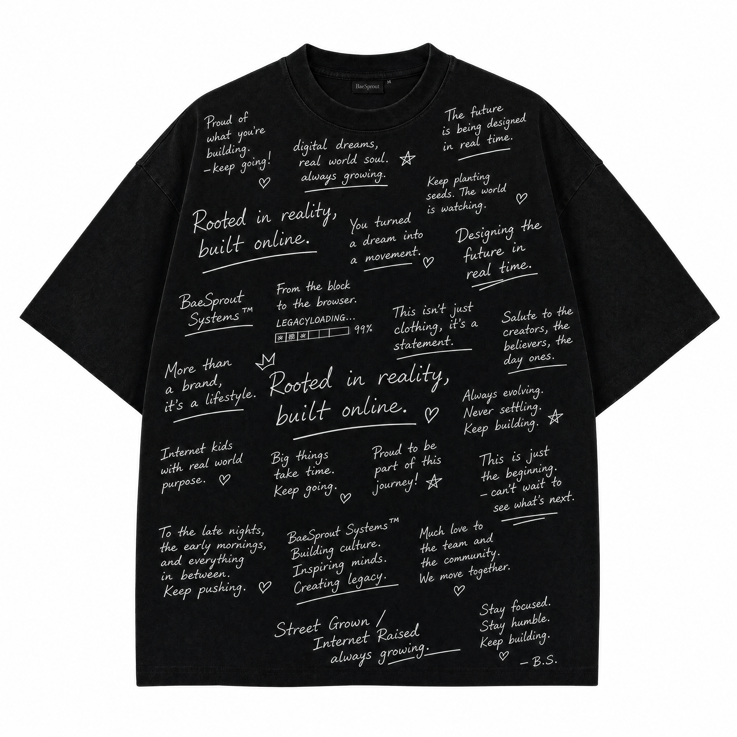 Rooted Manifesto - Washed Black Boxy Tee