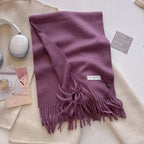 Cashmere Feel Tassel Scarf Oversized Wrap — Quiet Luxury Winter Essential - BaeSprout.com