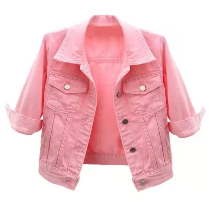 Colored Denim Jacket with Button Front — Y2K Casual Street - BaeSprout.com