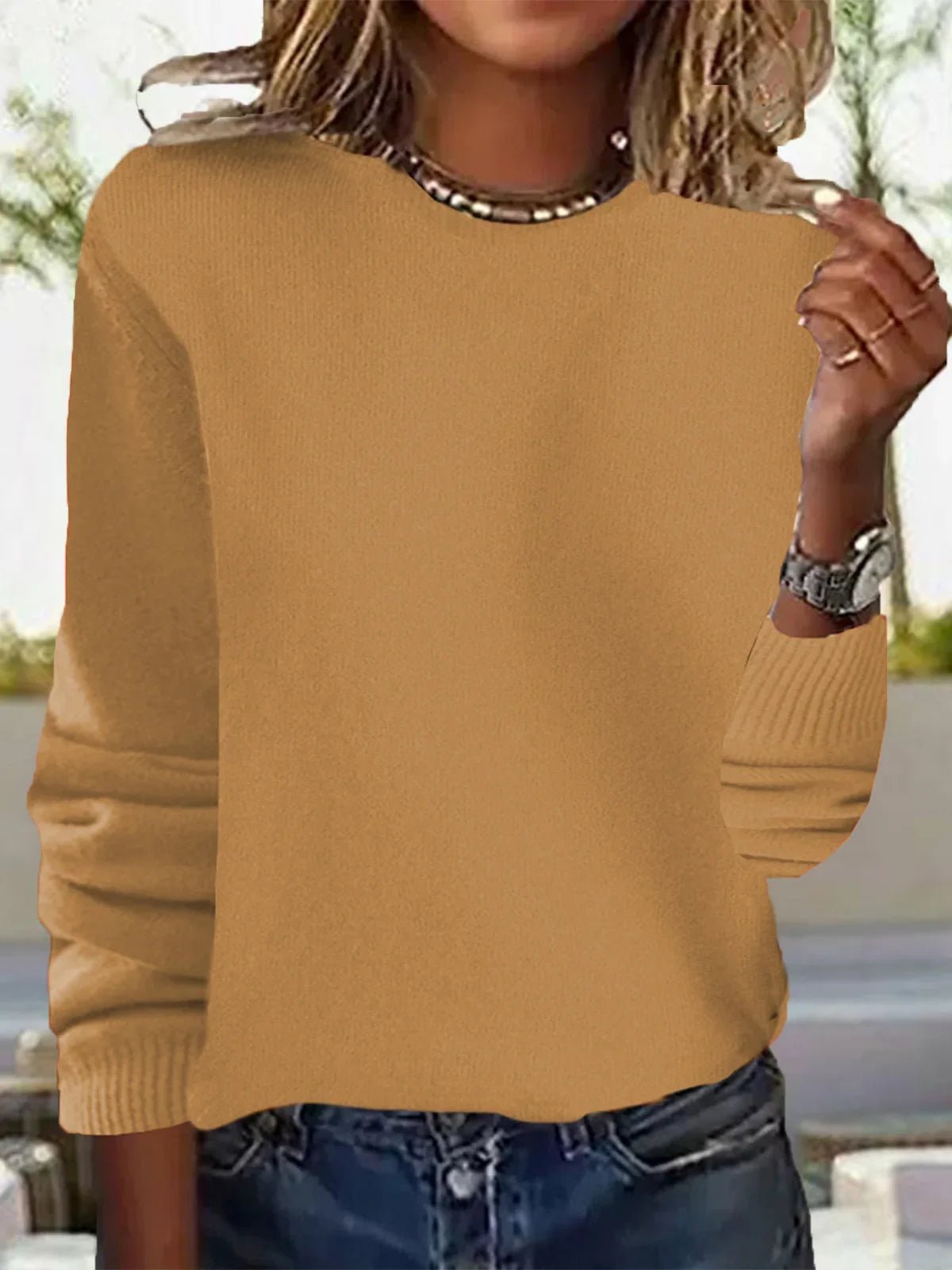 V - Neck Knit Pullover Sweater with Long Sleeves — Casual Minimal - BaeSprout.com